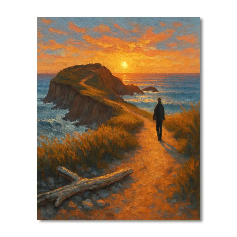 Sunset Coastal Promenade Paint by numbers art