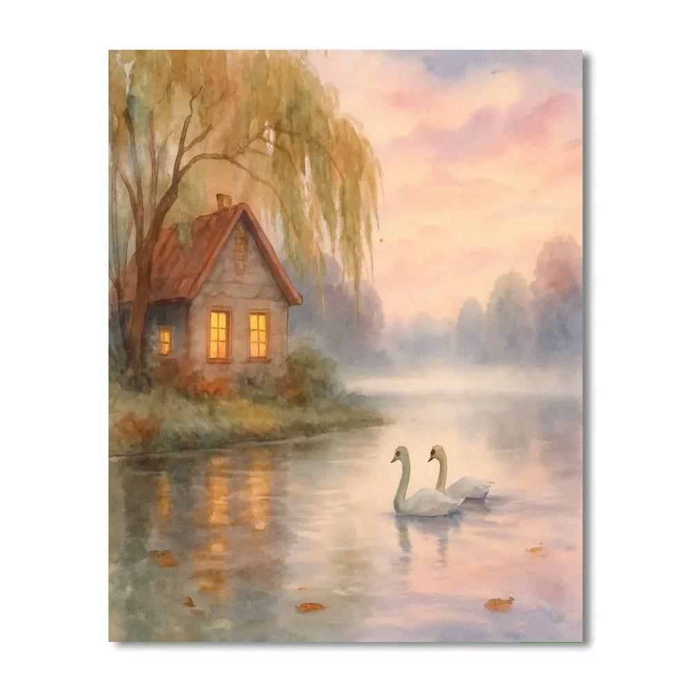 Willow Mist Cottage Paint by numbers kits