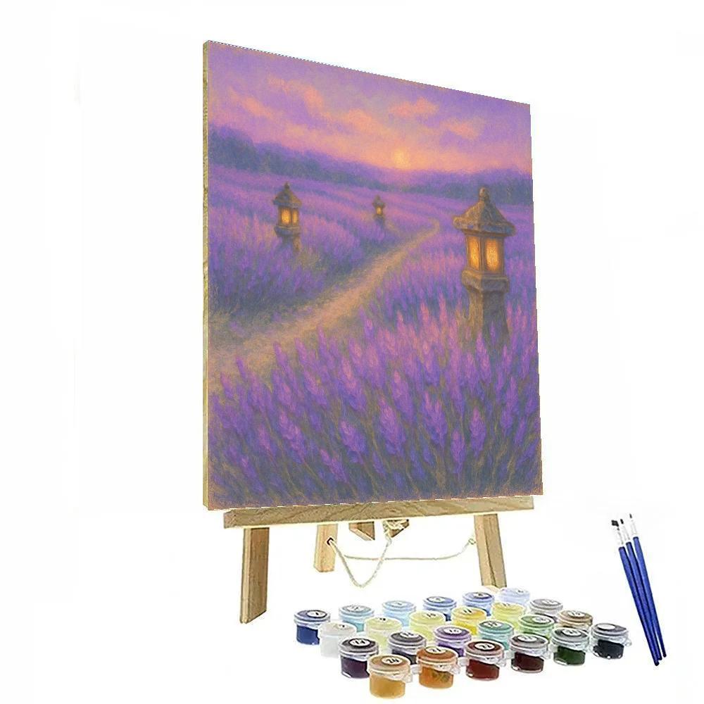 Lavender Field Lanterns Paint by numbers kits