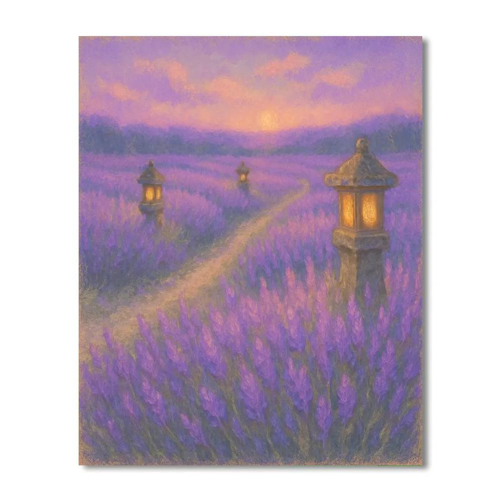 Lavender Field Lanterns Paint by numbers kits