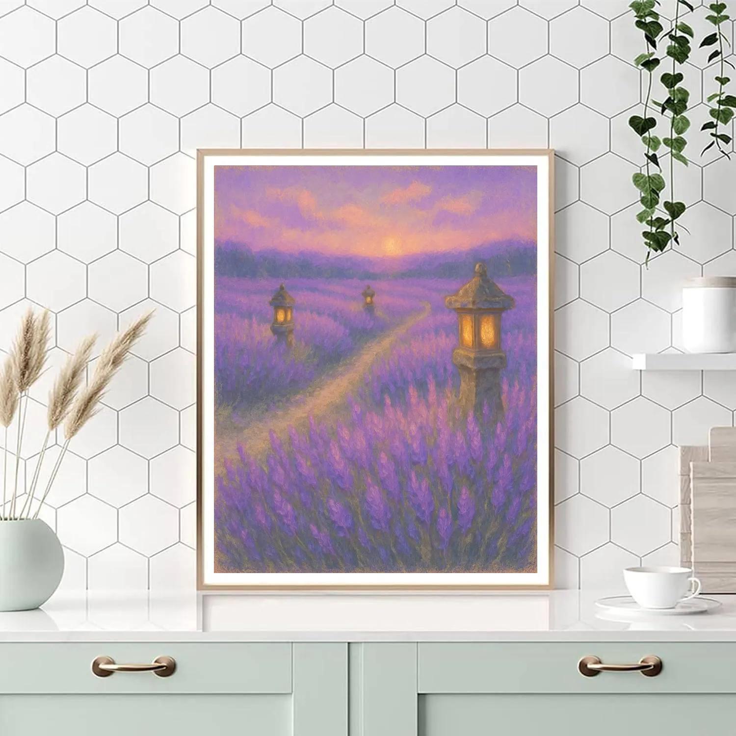 Lavender Field Lanterns Paint by numbers kits