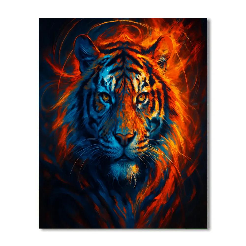Solar Flare Tiger Painting by numbers kit