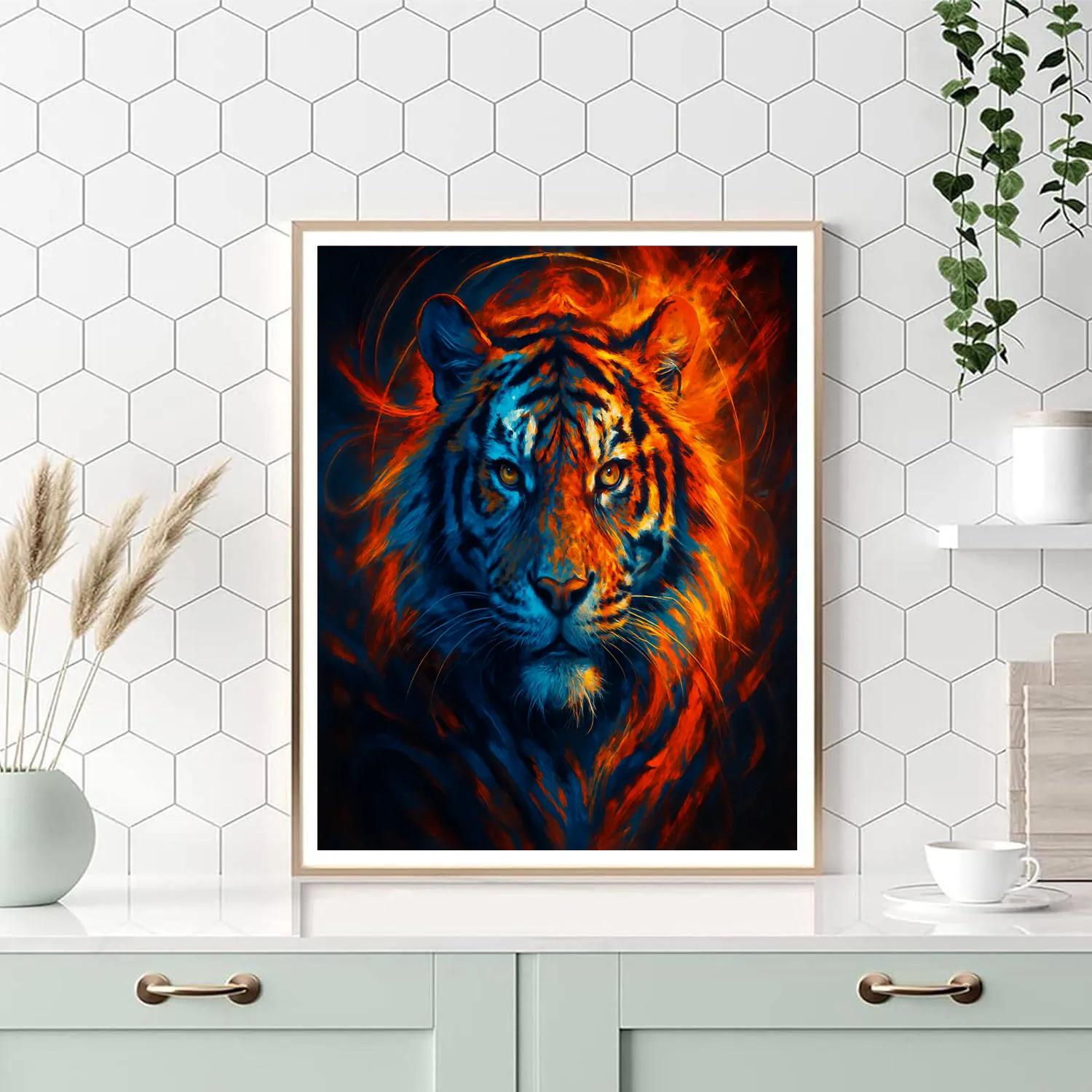 Solar Flare Tiger Painting by numbers kit