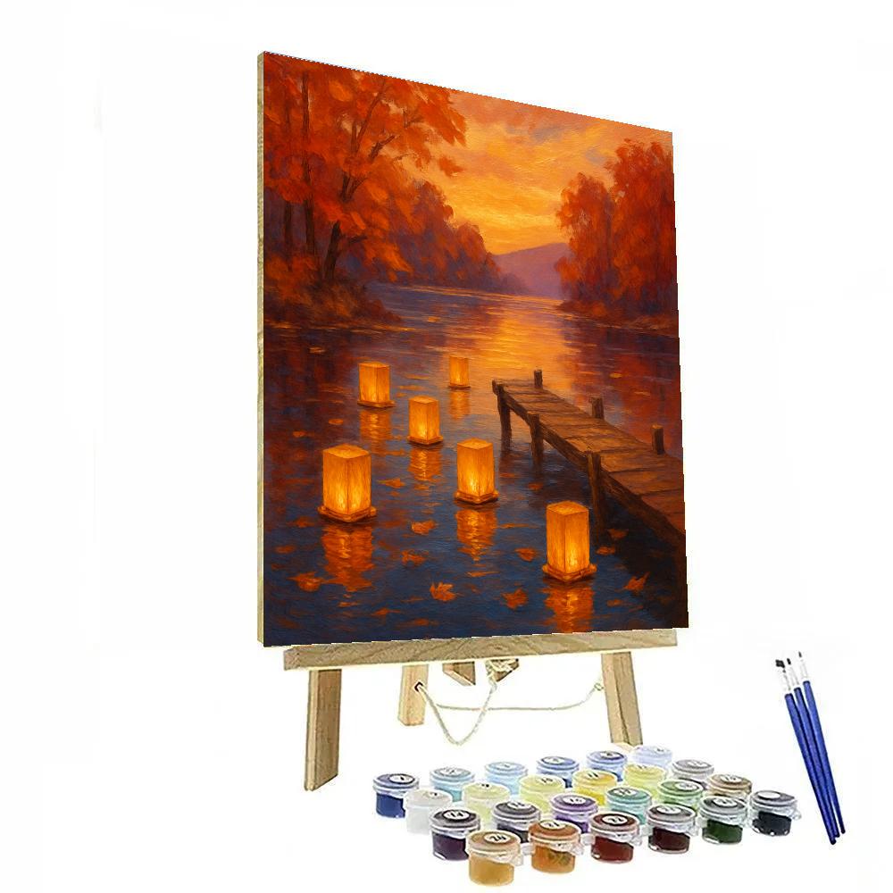 Autumn Lantern Reflections paint by numbers