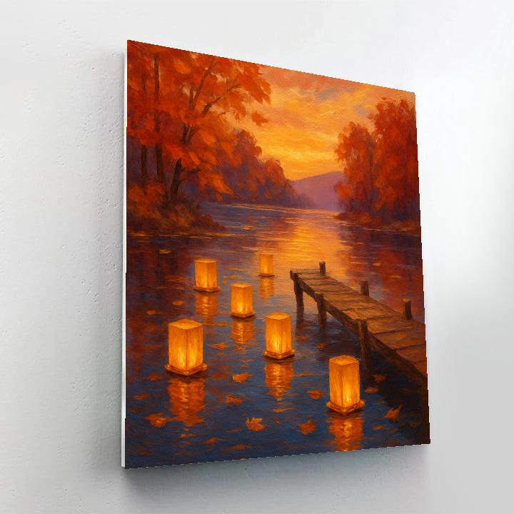 Autumn Lantern Reflections paint by numbers