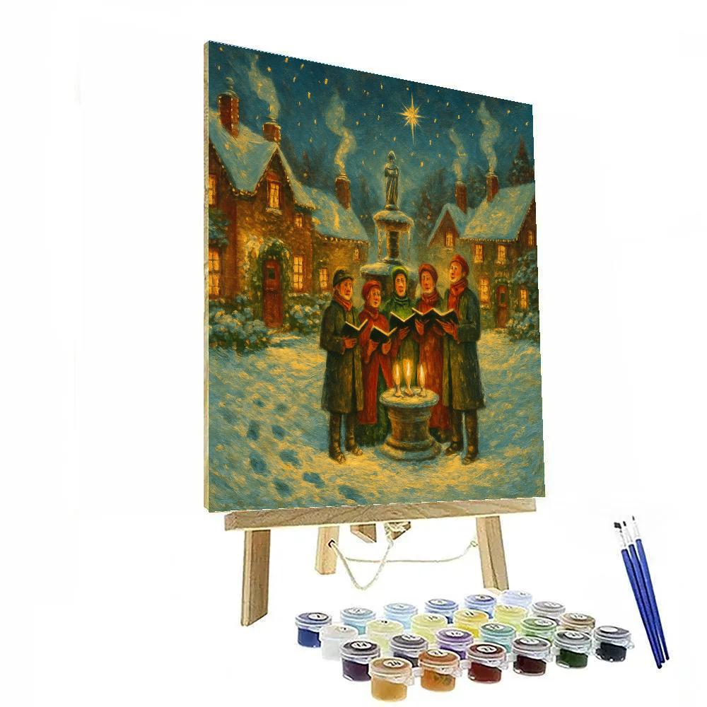 Starlit Village Carolers Number painting