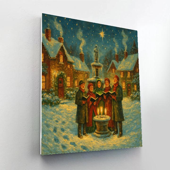 Starlit Village Carolers Number painting
