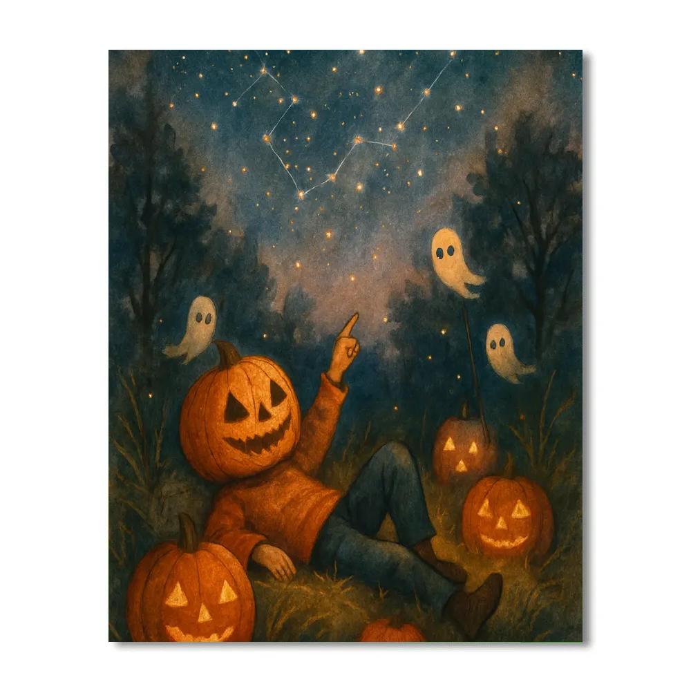 Stargazer Pumpkin Patch painting number kit