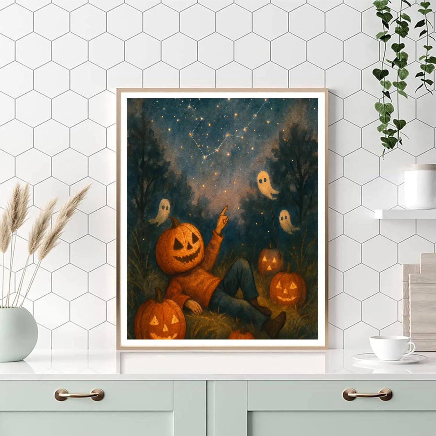 Stargazer Pumpkin Patch painting number kit