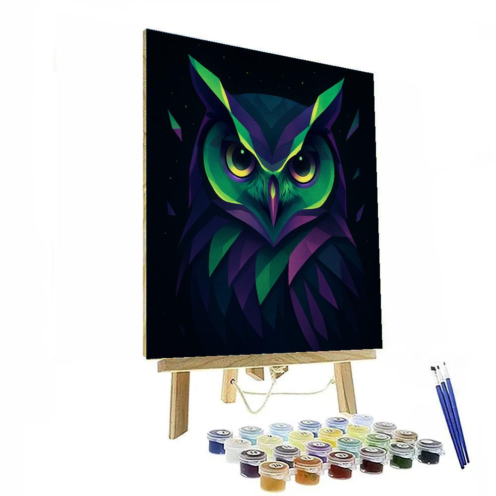 Midnight Owl Prism painting number kit