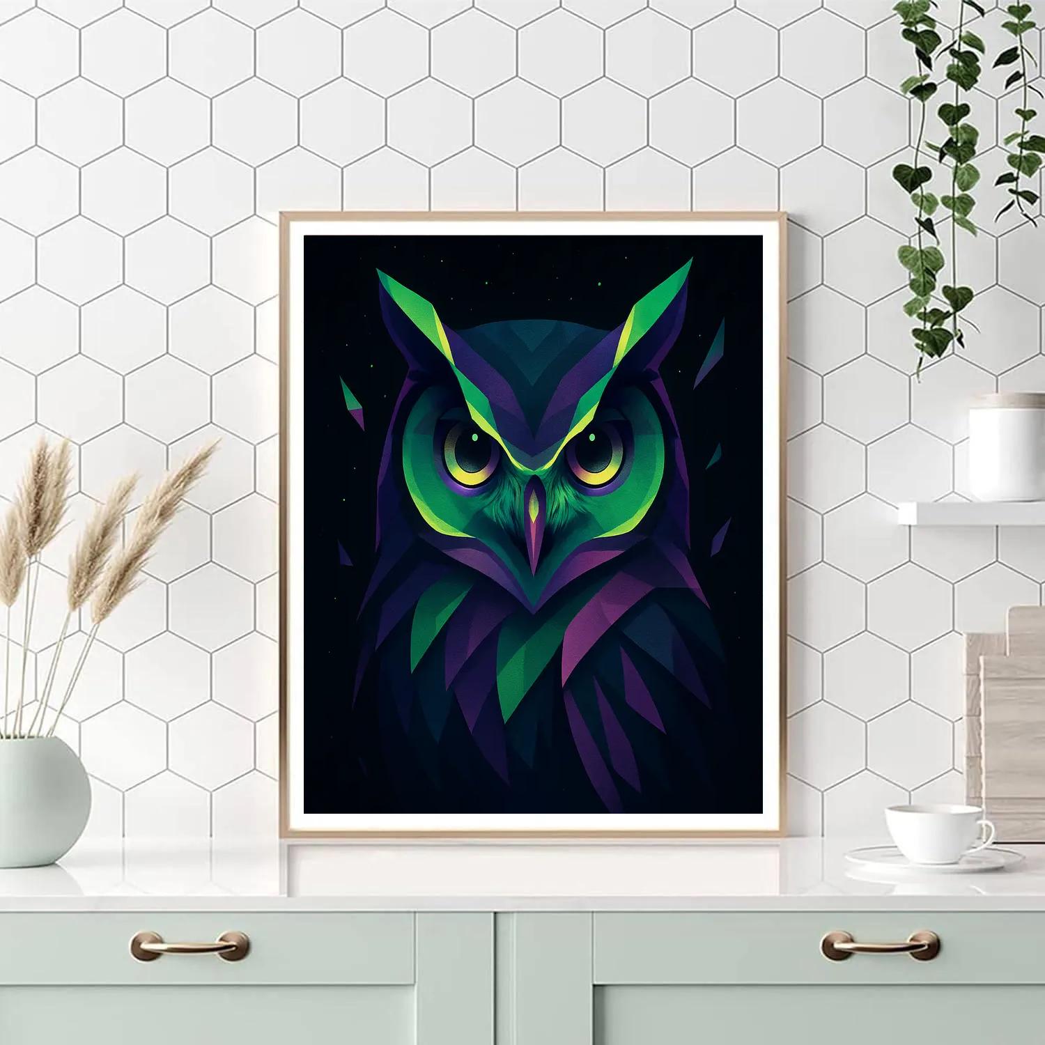 Midnight Owl Prism painting number kit