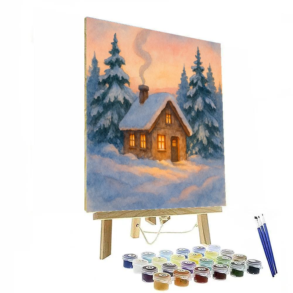 Cottage With Ember Glow Painting by numbers kit