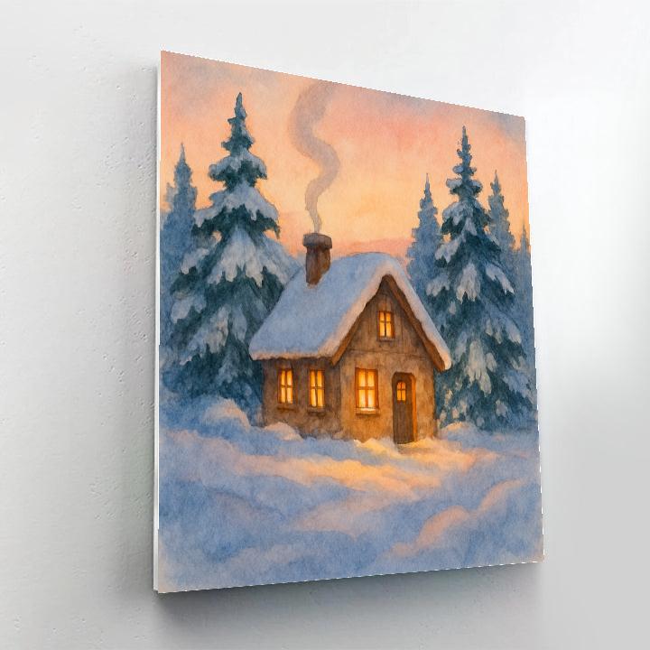 Cottage With Ember Glow Painting by numbers kit