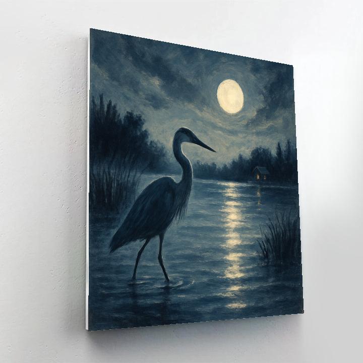 Moonlit Heron Passage DIY paint by numbers