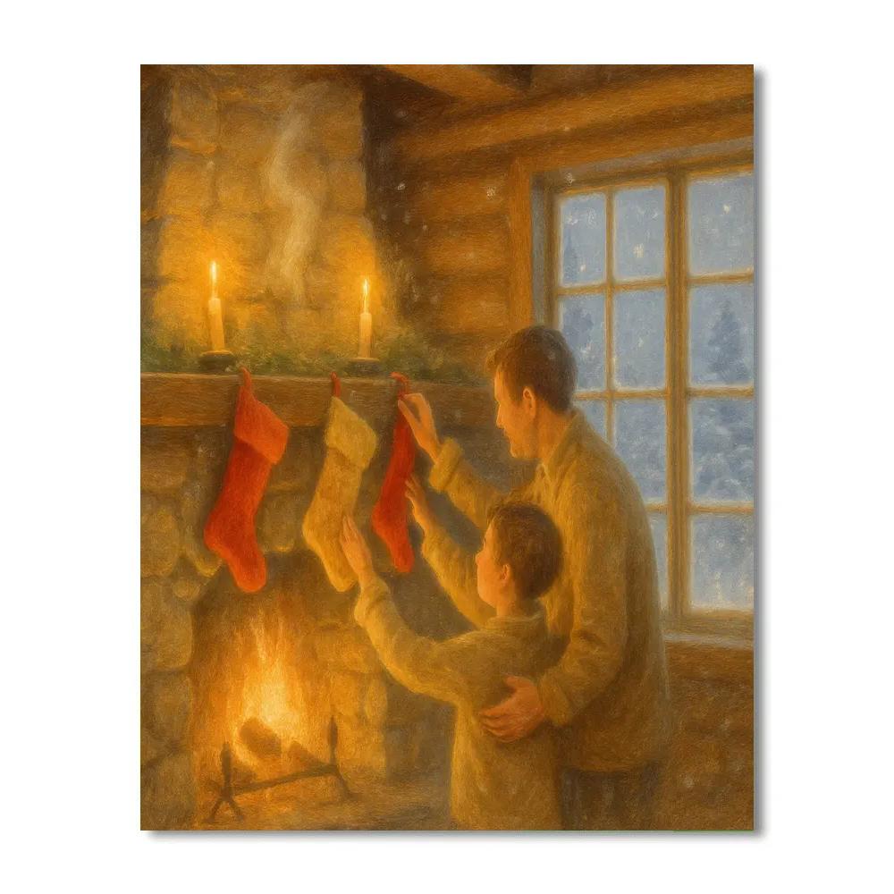 Cabin Hearth Whisper Painting by numbers kit
