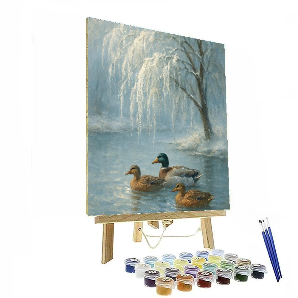 Ducks Under Frosted Willow Paint by numbers kits