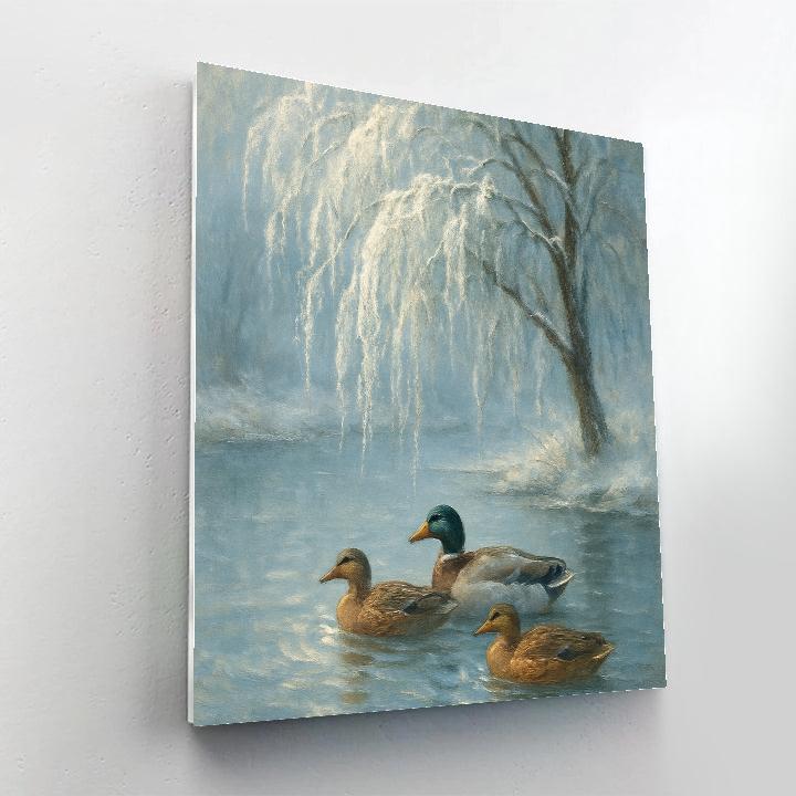 Ducks Under Frosted Willow Paint by numbers kits