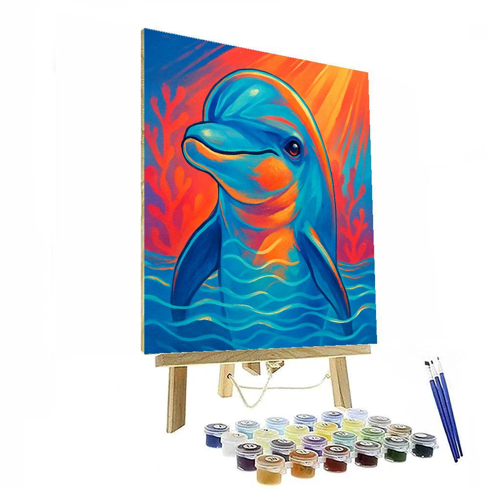 Coral Reef Dolphin paint by numbers