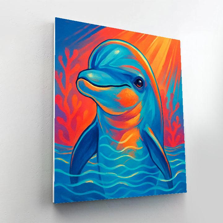 Coral Reef Dolphin paint by numbers