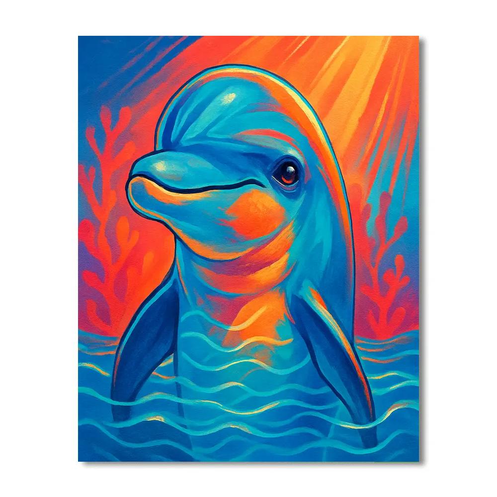 Coral Reef Dolphin paint by numbers