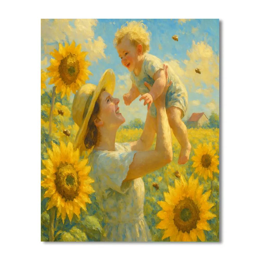 Sunflower Field Embrace Paint by numbers art