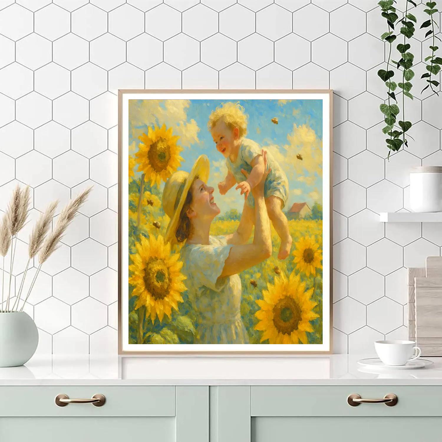 Sunflower Field Embrace Paint by numbers art