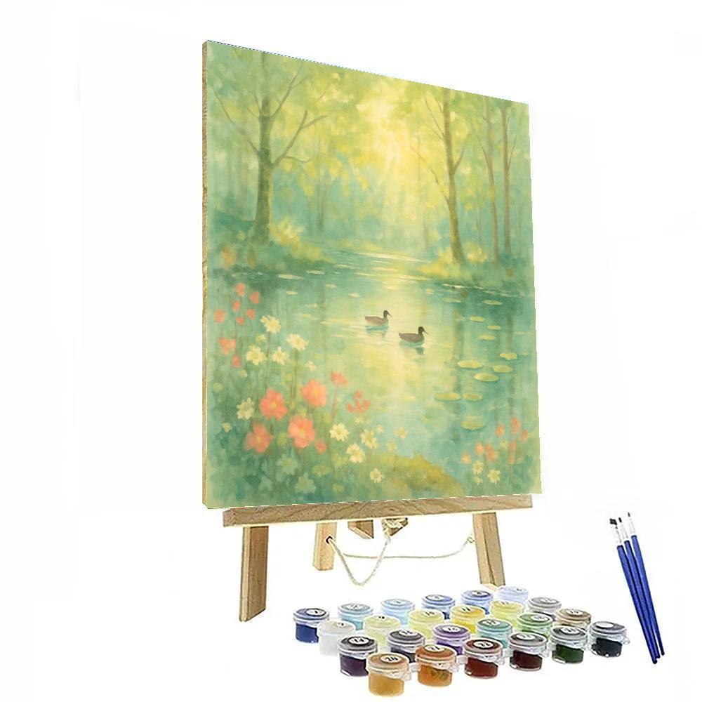 Spring Meadow Pond paint by number