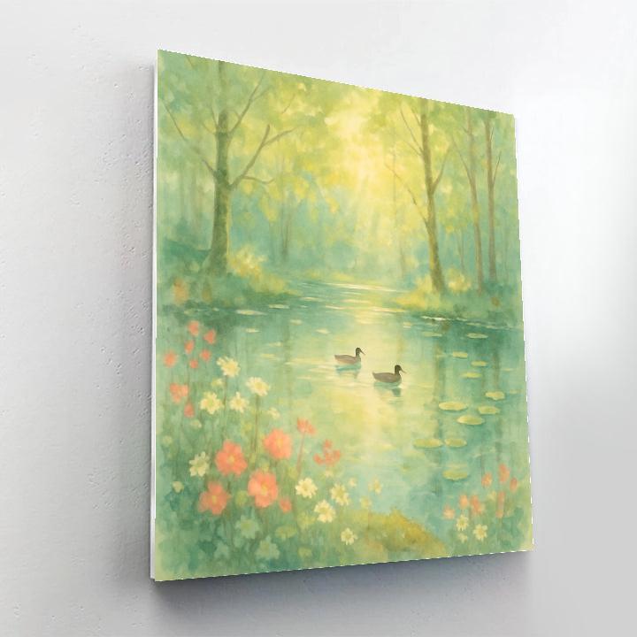 Spring Meadow Pond paint by number