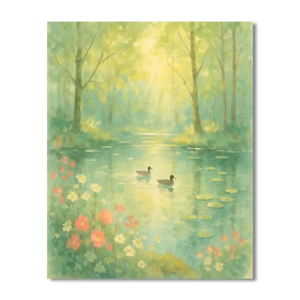 Spring Meadow Pond paint by number