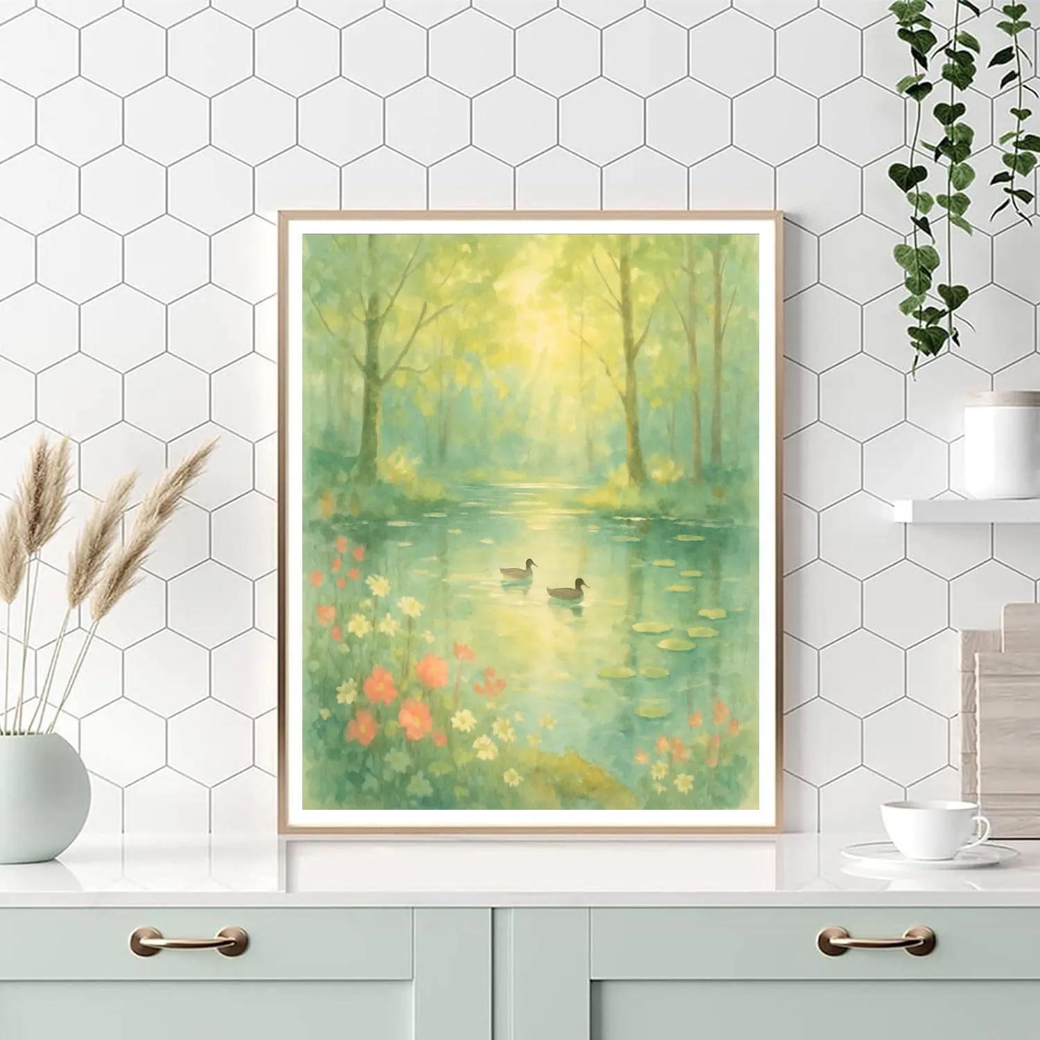 Spring Meadow Pond paint by number