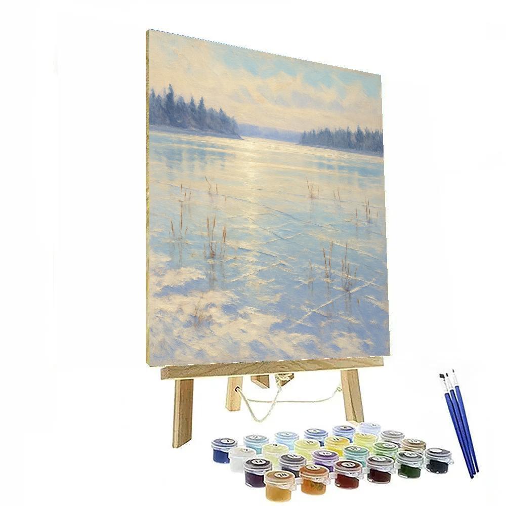 Frozen Lake Reflections paint by color