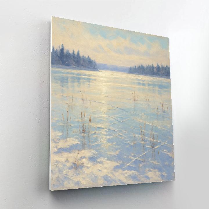 Frozen Lake Reflections paint by color