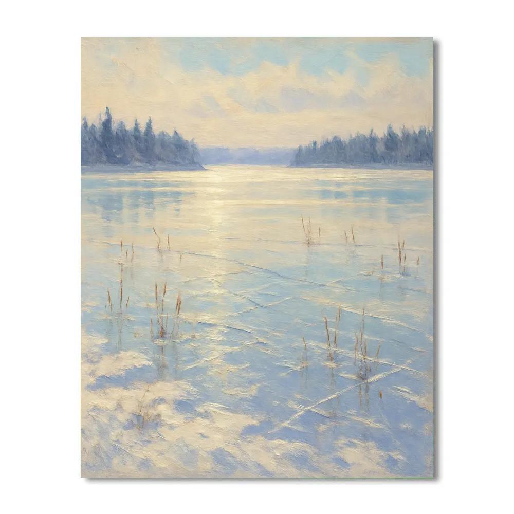 Frozen Lake Reflections paint by color