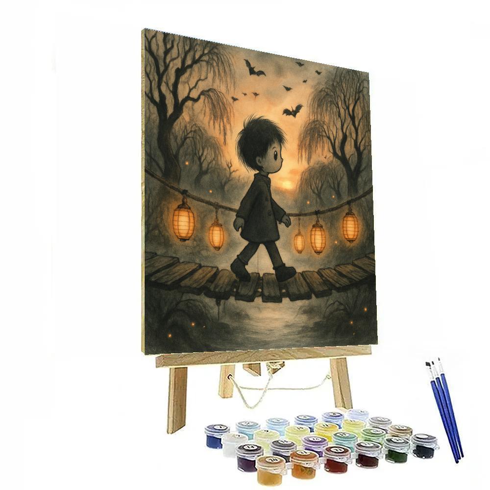 Lanterns On Hollow Bridge painting number kit