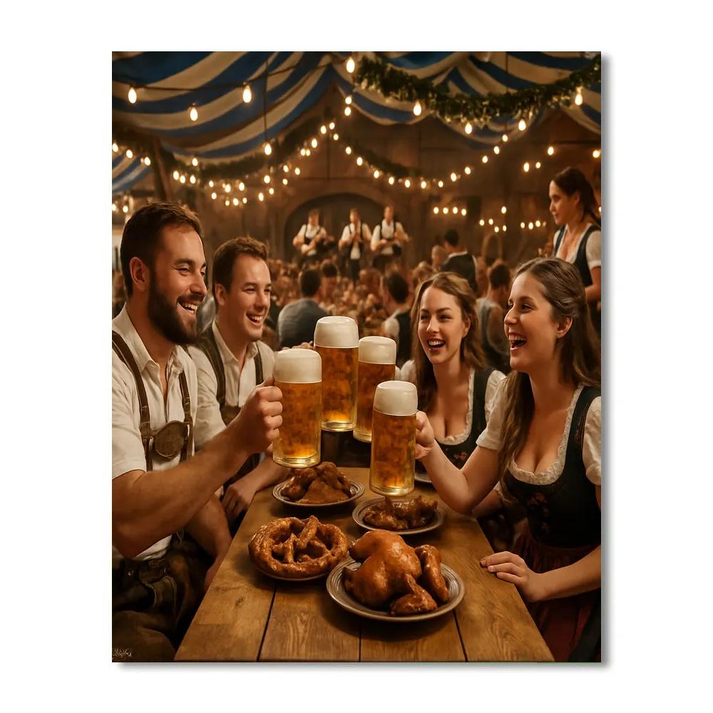 Oktoberfest Beer Tent Toast paint by number