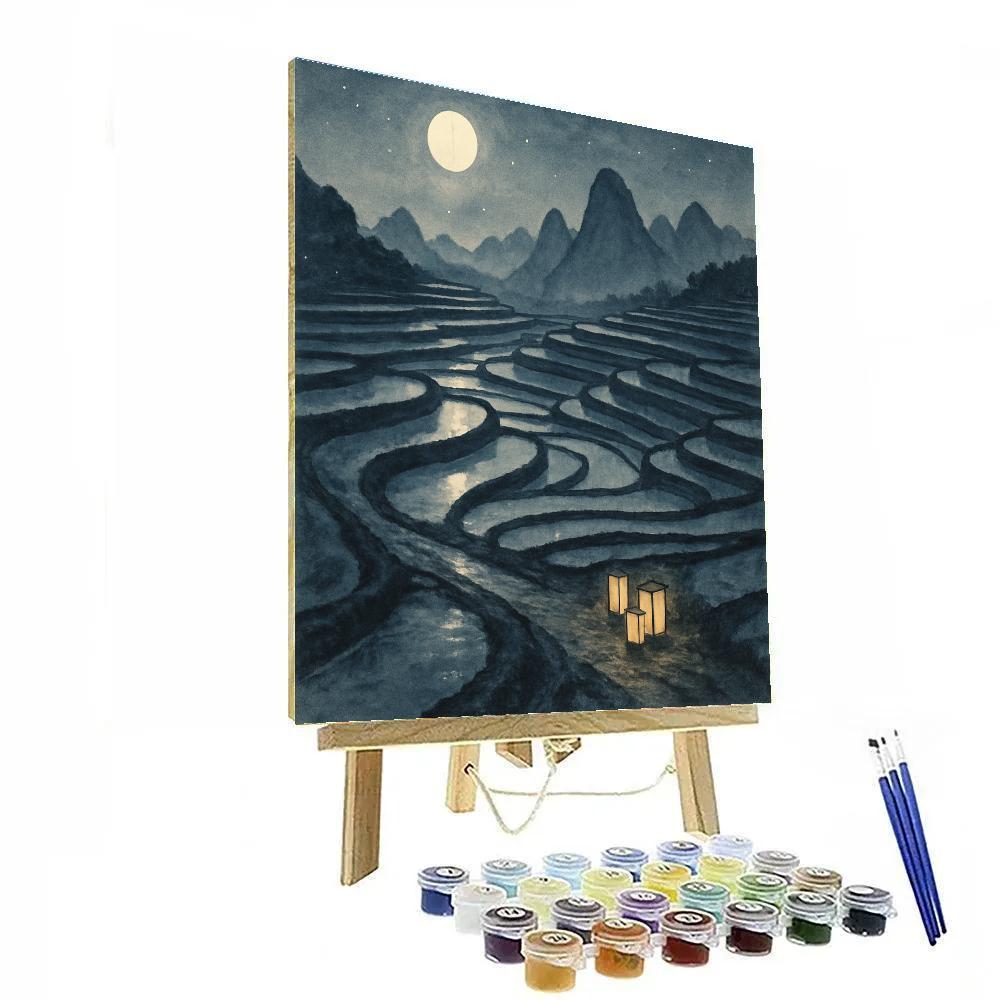 Moonlit Rice Terraces paint by numbers
