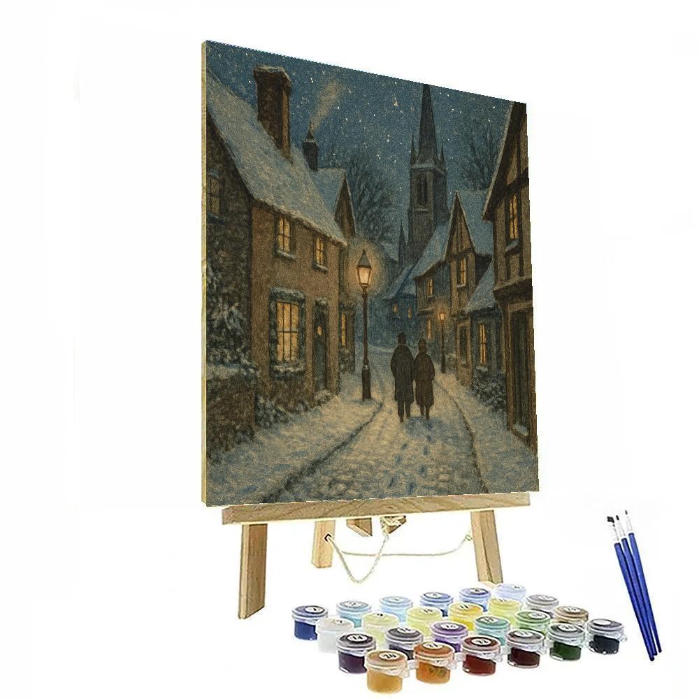 Starlit Village Lane Painting by numbers kit