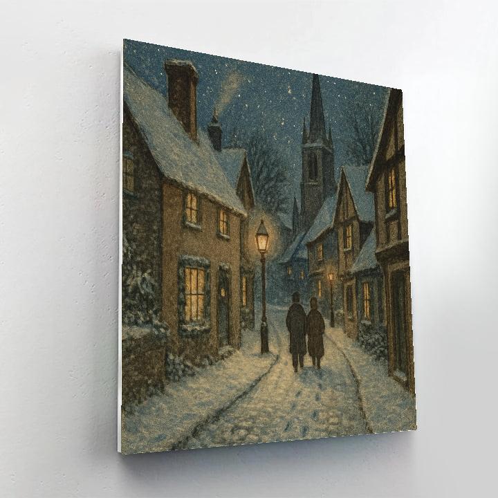 Starlit Village Lane Painting by numbers kit