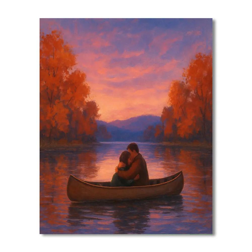Twilight Canoe Embrace Painting by numbers kit