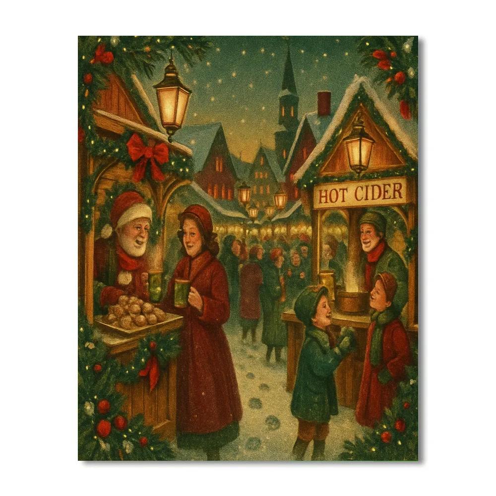 Market Of Warm Lanterns Number painting