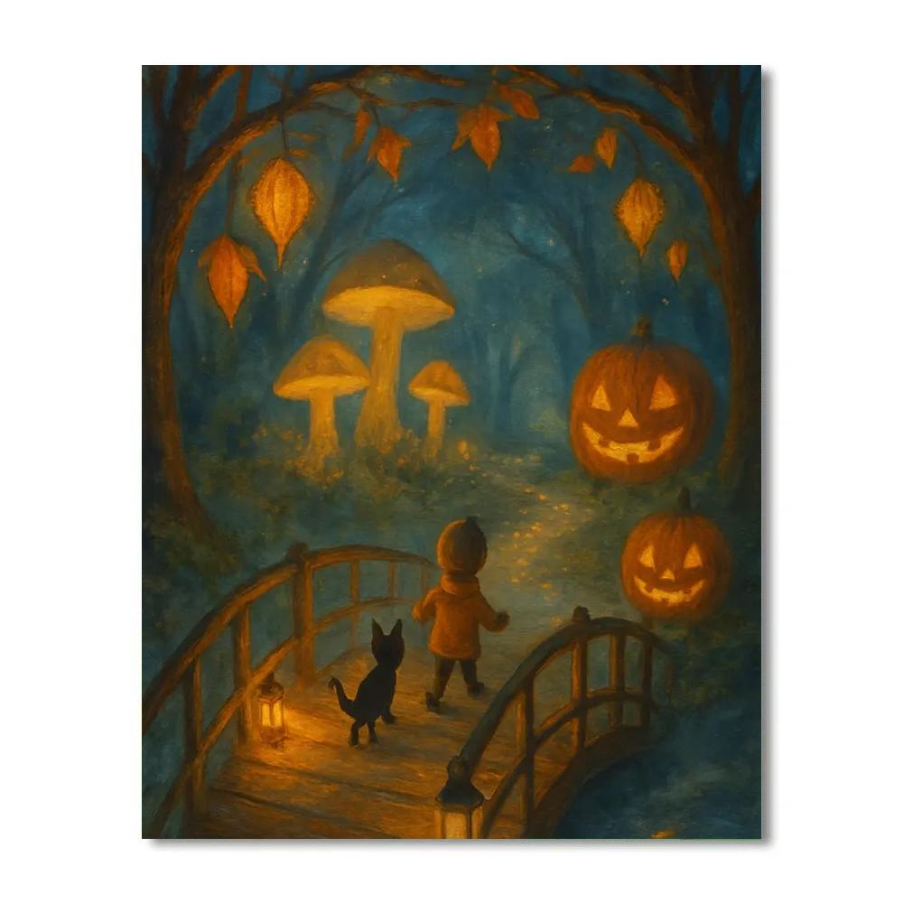 Lantern Bridge To The Enchanted Grove DIY paint by numbers