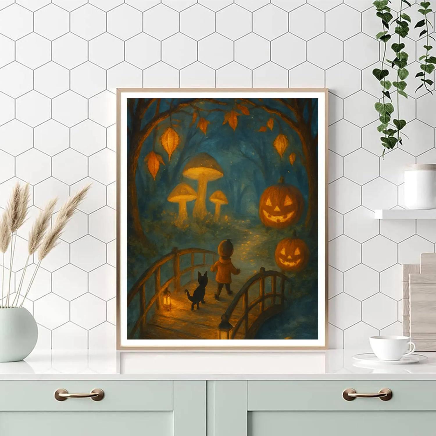 Lantern Bridge To The Enchanted Grove DIY paint by numbers