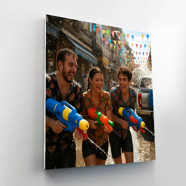 Songkran Water Festival Splash Paint by numbers kits