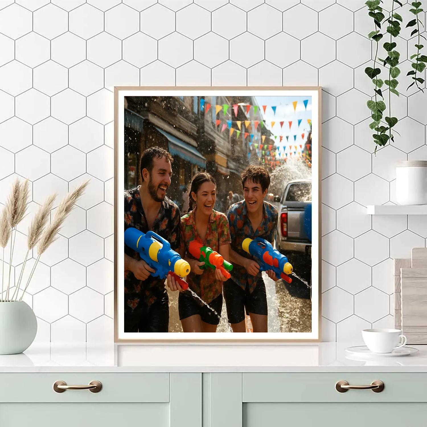 Songkran Water Festival Splash Paint by numbers kits