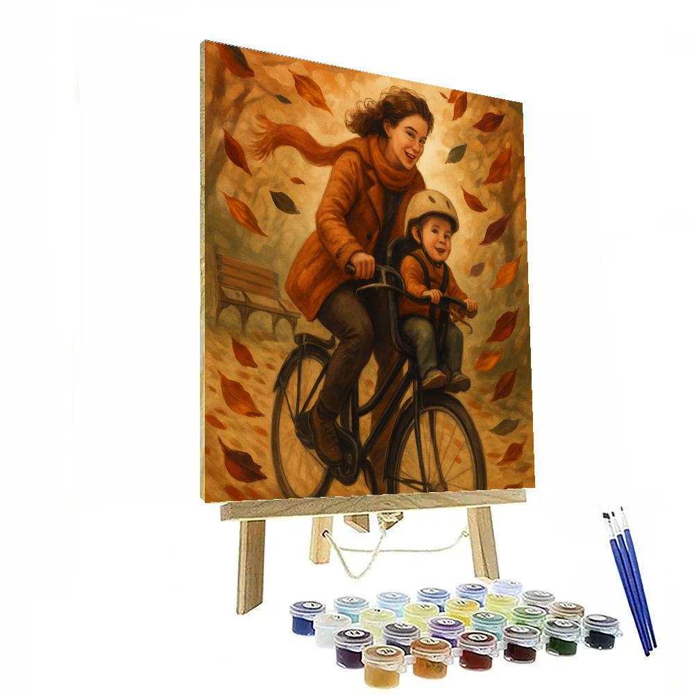 Biking Through Autumn paint by numbers