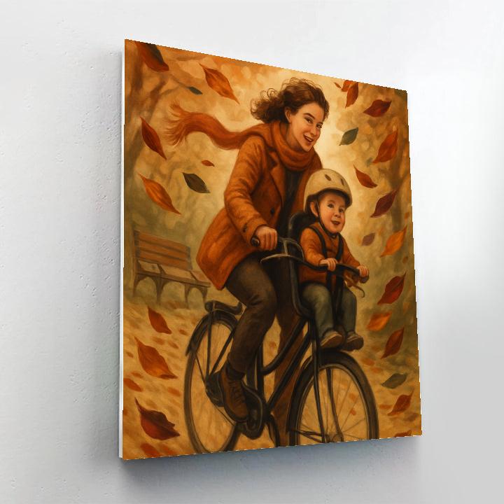 Biking Through Autumn paint by numbers
