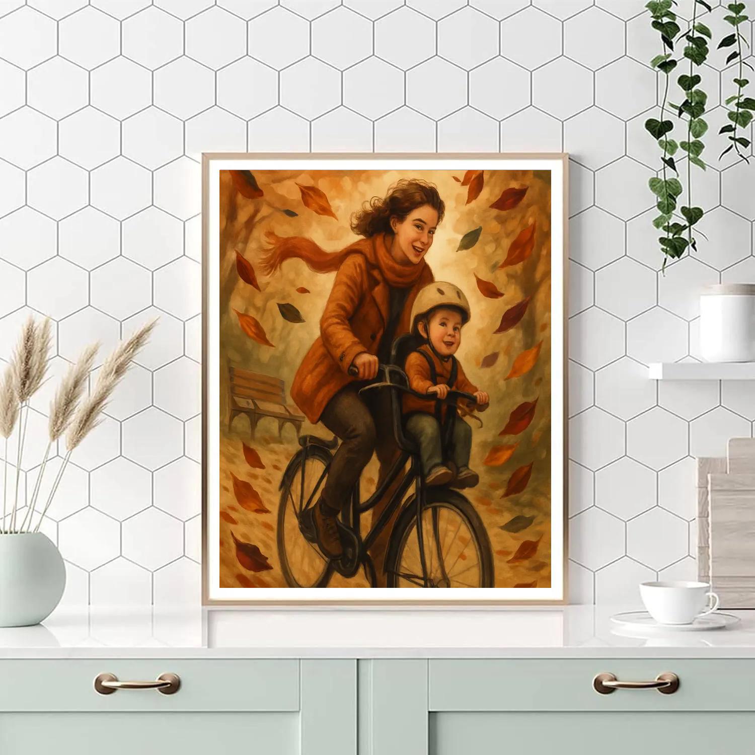 Biking Through Autumn paint by numbers