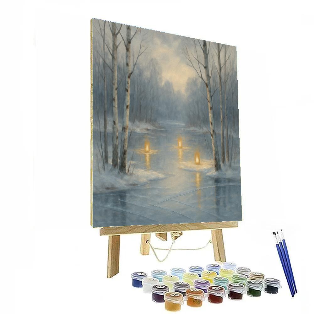 Frozen Lantern Cove paint by number