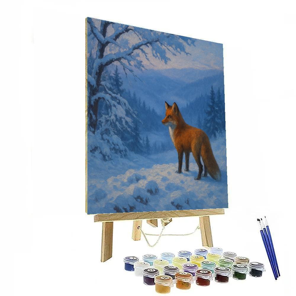 Fox Trail At Blue Hour painting number kit