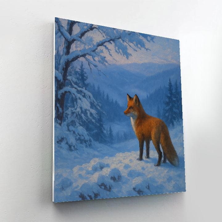 Fox Trail At Blue Hour painting number kit